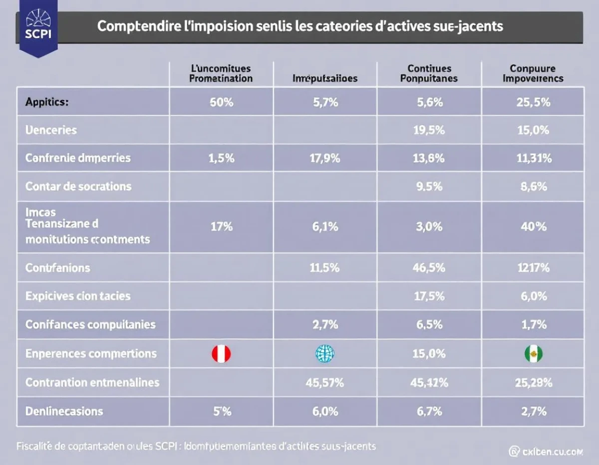 Fiscalité des SCPI : Comprendre l'imposition selon les catégories d'actifs sous-jacents
